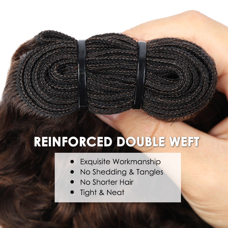 [Ship in 12Hours] Allove Premium Burmese Virgin Hair #4 Dark Brown Color Curly Hair Quick Weave 3/4 Bundles - AlloveHair