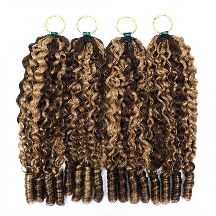 Highlight P4/27 Burmese Curly Feather Crochet Human Hair With Miracle Knots Pre-Separated 100% Virgin Human Hair