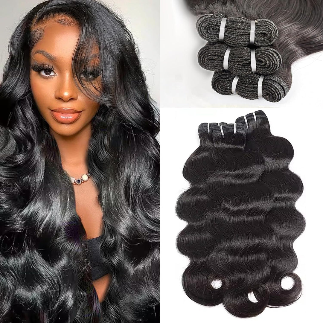 30 Inch Boby Wave Bundles 12A Burmese Human Hair 100% Unprocessed Raw Human Hair Extensions Thick Ends Virgin Hair
