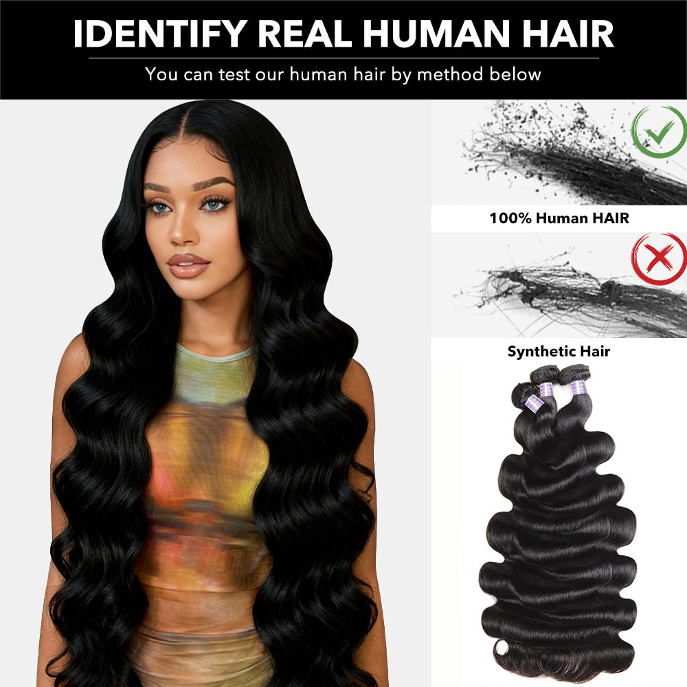 30-38 Inch Long Body Wave Hair Bundles for Sew In 100% Human Hair Weave for Black Women - AlloveHair