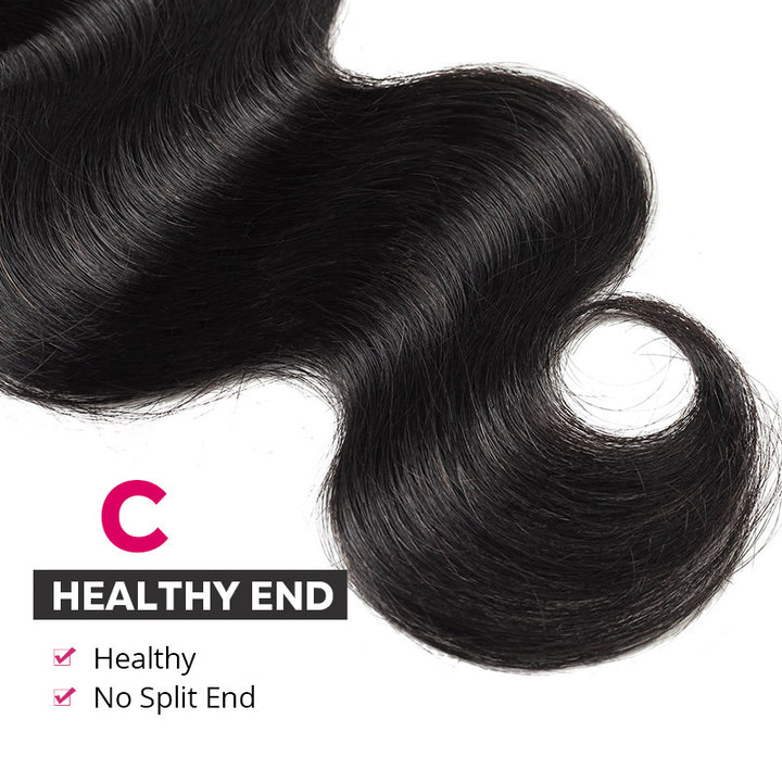 Allove 15A Raw Brazilian Body Wave Hair 3 Bundles With 2x6 Lace Closure Human Hair Bundles With Closure