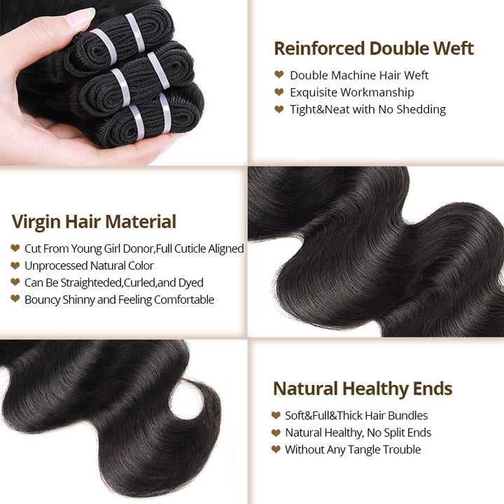 [New Trend] 1B/4 Brown Bundles Body Wave Peekaboo Highlight Style 100% Brazilian Virgin Human Hair - AlloveHair
