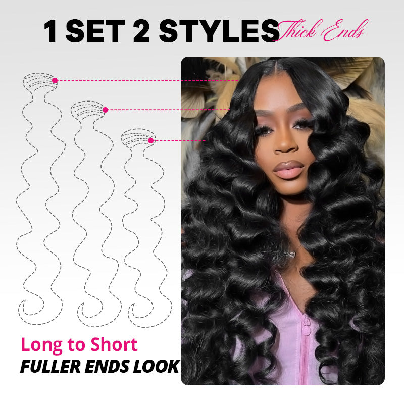 Allove 2x6 Deep Parting HD Lace Closure with Bundles Loose Deep Wave Bundles with Closure Human Hair Weave Extensions