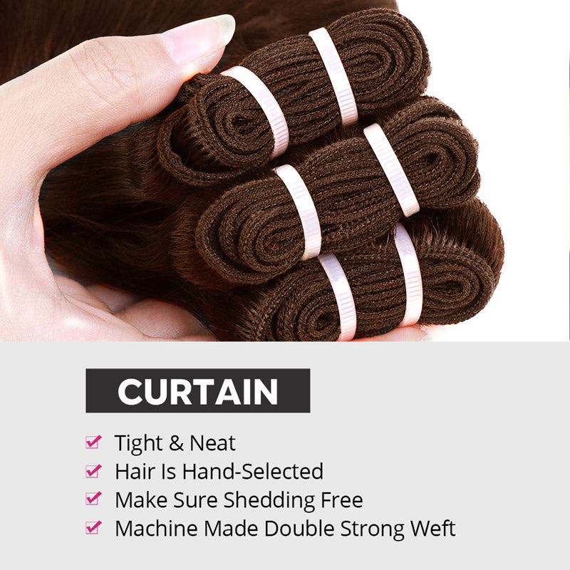 14-28 Inch #4 Brown Color Body Wave 3 Bundles 15A Raw Virgin Brazilian Human Hair Extensions - AlloveHair