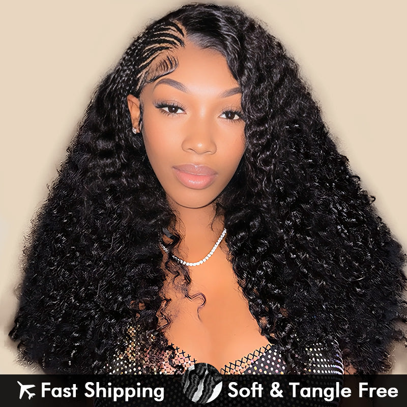 Allove Premium Burmese Curly Human Hair 13x4/5x5 HD Lace Front Wig with Bleached Knots Glueless Wear & Go - AlloveHair