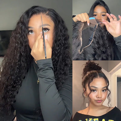 Pre Cut Lace Wig | Put On And Go 4x4 Lace Front Wigs 180% Density Body Wave Human Hair