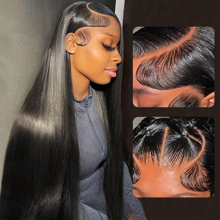 Best Straight Hair 5x5 & 7x6 Lace Front Wig | Glueless HD Lace | Pre-Cut Baby Hair | Ready To Wear - AlloveHair
