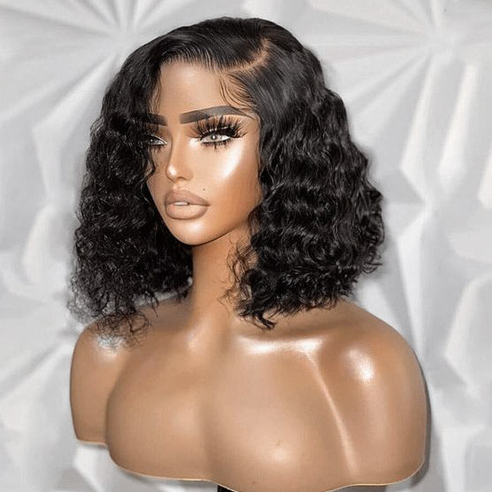 Brazilian Deep Wave Short 4x4 /13x4 Lace Front Bob Wig Human Hair Wigs for Women