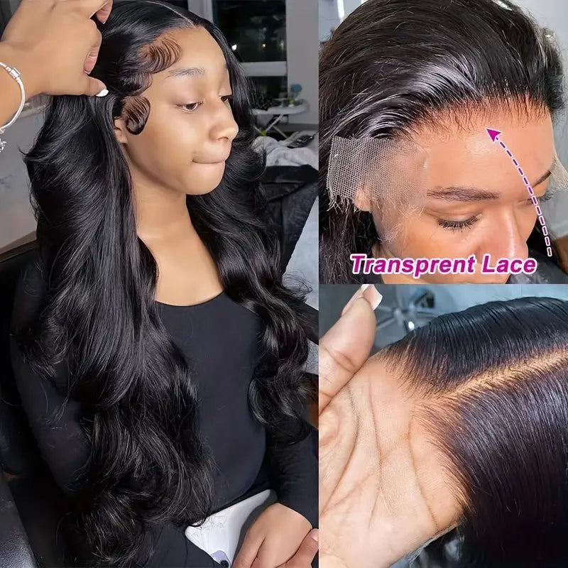 32 Inch 13x6 Lace Front Wigs Human Hair 180 Density Body Wave HD Lace Wigs for Women 100% Real Glueless Wigs - AlloveHair
