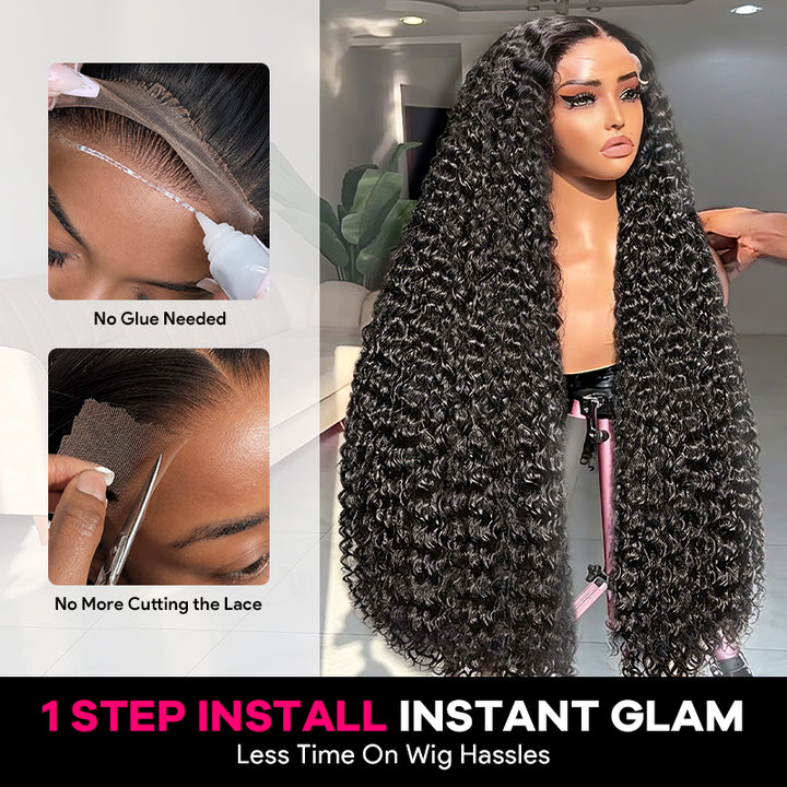 250 Density 30 38 Inch Long 5x5 13x4 Deep Wave Lace Front Wigs Human Hair Deep Part Curly Lace Wigs with Pre Plucked
