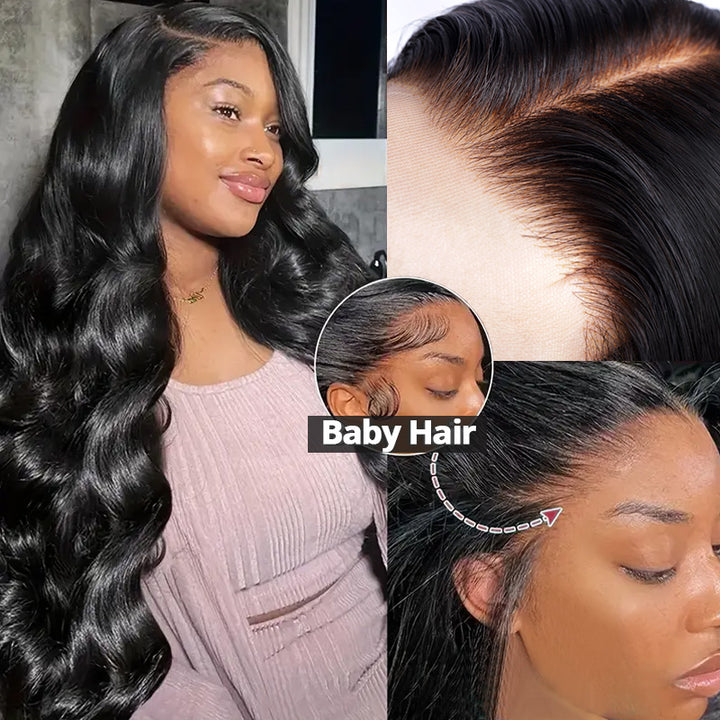 200% Density Body Wave 5x5 HD Lace Wig | Brazilian Human Hair | Bleached Knots | No Glue Needed - AlloveHair