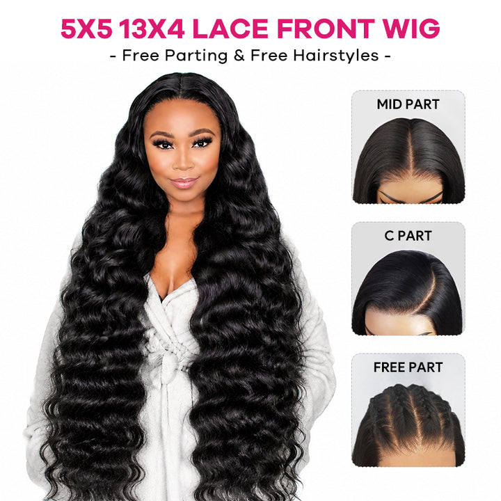 30 40 Inch Loose Deep Wave Glueless Wigs 5x5 Ready to Wear Pre Everything Human Hair Wigs 250 Density Thick Hair