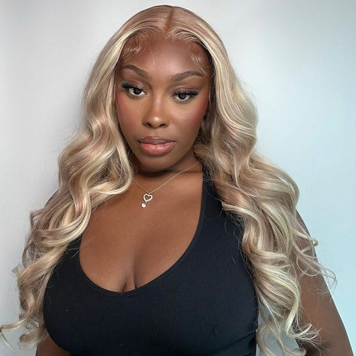 #P10/613 Highlight Blonde 13*4 Hd Lace Front Wig Body Wave Hair 13x6 Wear & Go Glueless Wigs