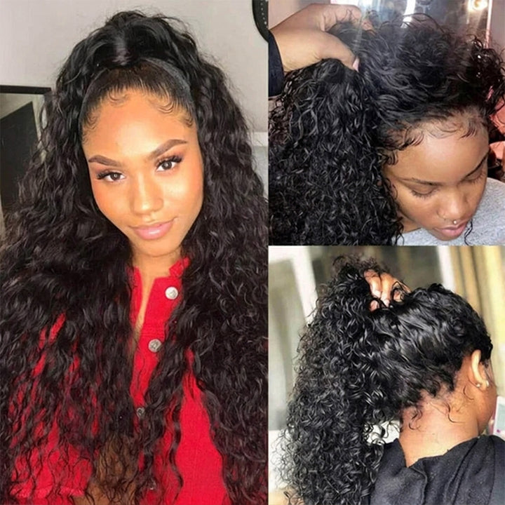 250% Density Water Wave 13x6 Full Lace Frontal Wig Pre-Everything Glueless Wig 30 Inch - AlloveHair