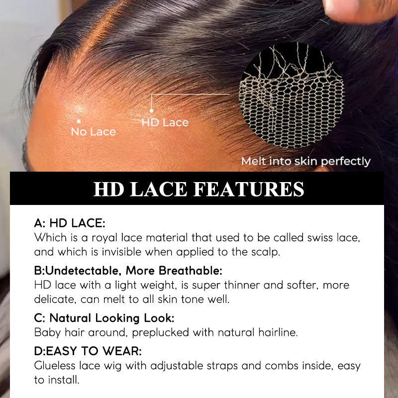 40 Inch 100% Glueless Wig Body Wave 13x4 13x6 HD Lace Wigs with Natural Hairline Bleached Knots Human Hair Wigs - AlloveHair