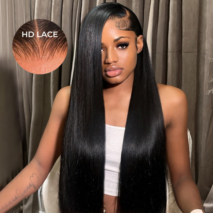 Best Straight Hair 5x5 & 7x6 Lace Front Wig | Glueless HD Lace | Pre-Cut Baby Hair | Ready To Wear - AlloveHair
