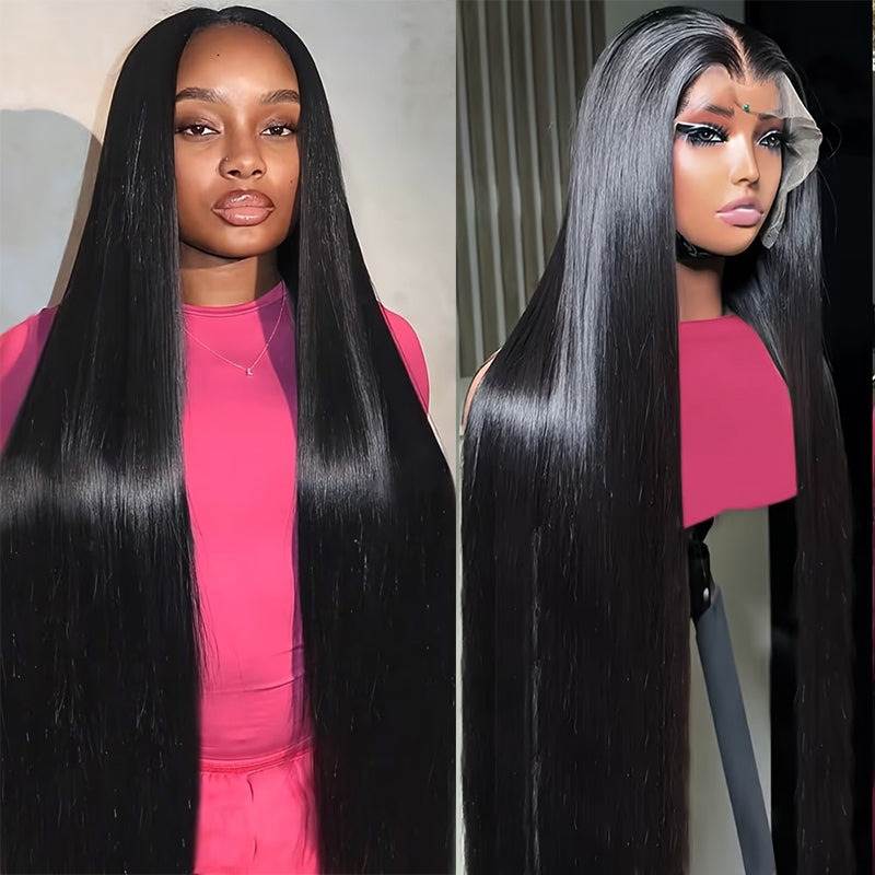 38 40 Inch Silky Straight Wear Go Glueless Wigs Pre Cut 13x4 13x6 HD Lace Front Wigs 250% Density Beginner Friendly - AlloveHair
