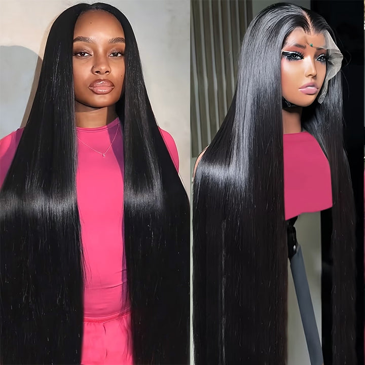 38 40 Inch Silky Straight Wear Go Glueless Wigs Pre Cut 13x4 13x6 HD Lace Front Wigs 250% Density Beginner Friendly - AlloveHair