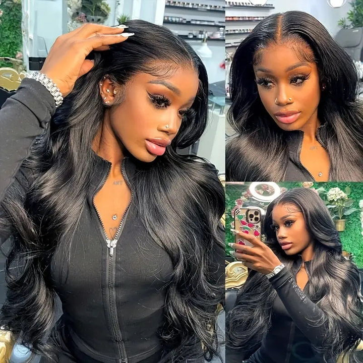 4x4 HD Lace Closure Body Wave Perm Wig Brazilian Remy Human Hair Wigs with Pre Plucked