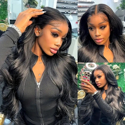 4x4 HD Lace Closure Body Wave Perm Wig Brazilian Remy Human Hair Wigs with Pre Plucked
