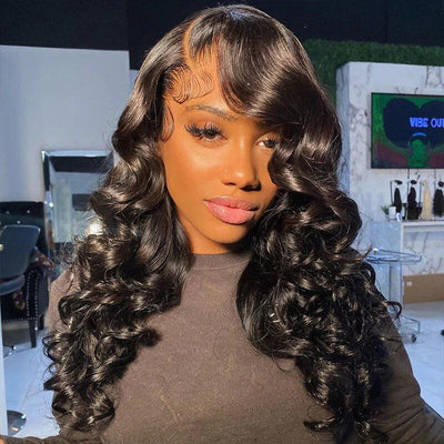 HD Transparent 4x4 Loose Wave Lace Closure Wear and Go Human Hair Wigs for Women