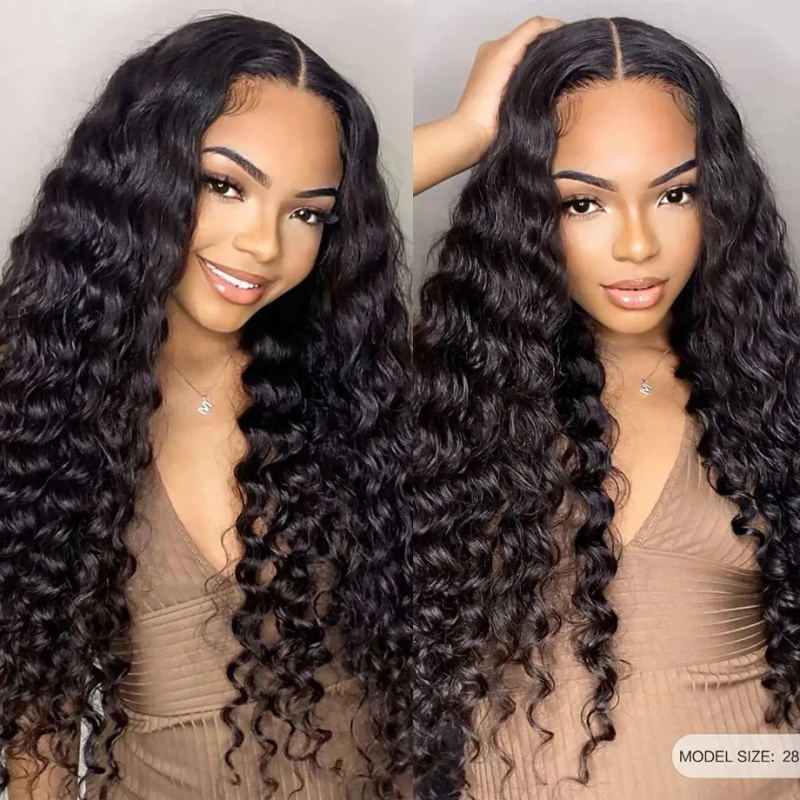 HD Invisible 5x5 Glueless Lace Closure Wig Loose Deep Wave Wear Go Wigs 200% Density