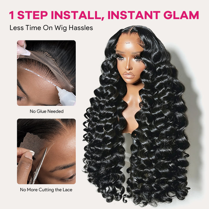 30 40 Inch Loose Deep Wave Glueless Wigs 5x5 Ready to Wear Pre Everything Human Hair Wigs 250 Density Thick Hair