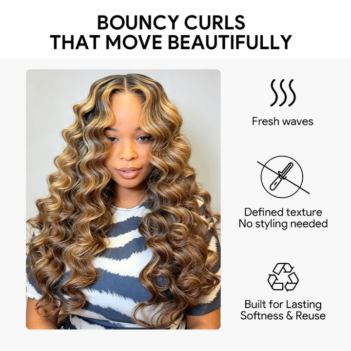 30 Inch Brown Balayage Loose Deep Wave Glueless 13x4 13x6 Lace Front Wig Virgin Human Hair 200% Density Colored Wigs