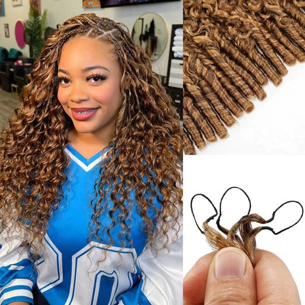 Highlight P4/27 Burmese Curly Feather Crochet Human Hair With Miracle Knots Pre-Separated 100% Virgin Human Hair - AlloveHair