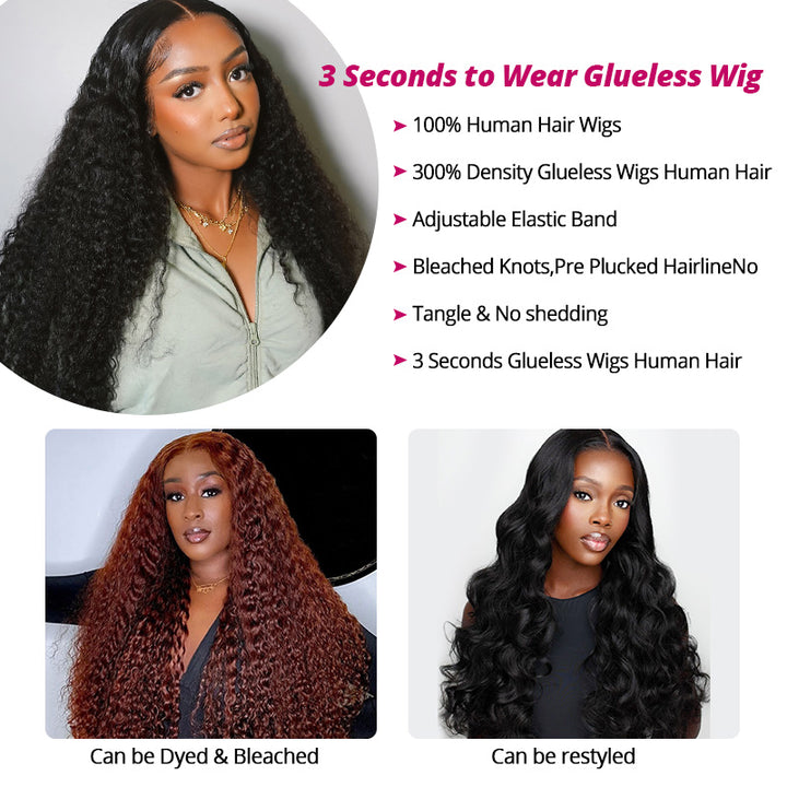 300% Density Curly Hair Glueless 13x4 Full Lace Front Wigs Super Double Drawn Virgin Human Hair