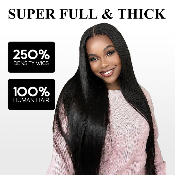 38 40 Inch Silky Straight Wear Go Glueless Wigs Pre Cut 13x4 13x6 HD Lace Front Wigs 250% Density Beginner Friendly - AlloveHair