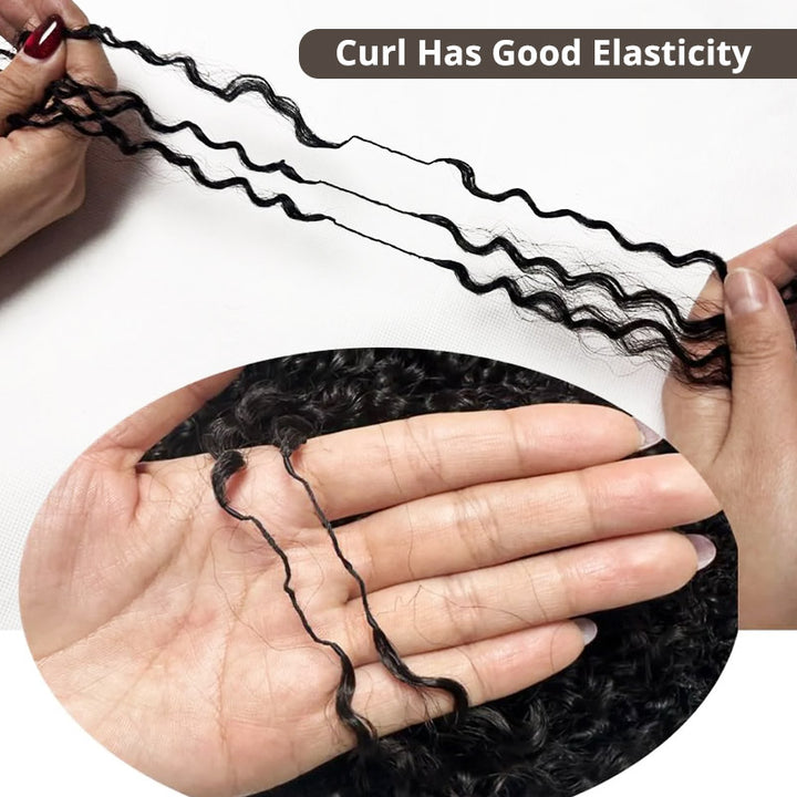 Burmese Curly Crochet Human Hair Natural Black Machine Made Feather Crochet Human Hair Extension 60G/Pcs - AlloveHair