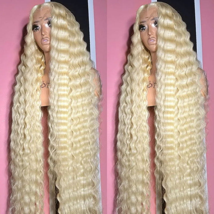 613 Blonde 13*4 HD Loose Deep Wave Lace Frontal Human Hair Pre-Plucked Wig