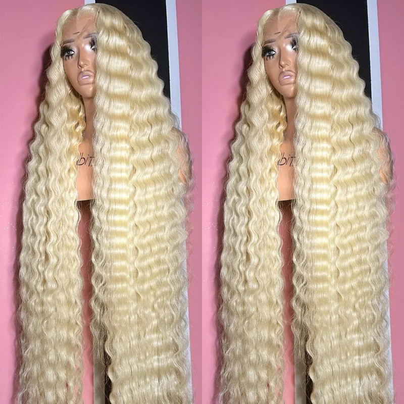 613 Blonde 13*4 HD Loose Deep Wave Lace Frontal Human Hair Pre-Plucked Wig