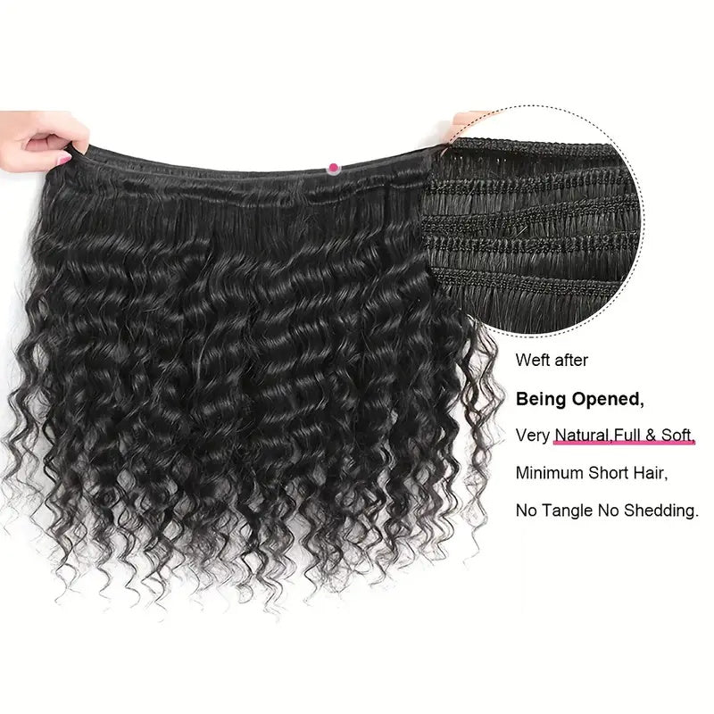 Allove Hair Loose Deep Wave One Bundle Virgin Human Hair