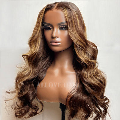 Highlight PPB Wear And Go Body Wave Hair 5x5 HD Glueless Bleached Knots Lace Wigs 180% Density