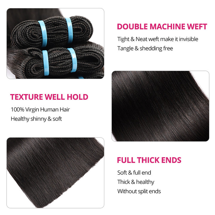 15A Super Double Drawn Straight Hair Bundles Full to Ends 100% Unprocessed Vietnamese Hair
