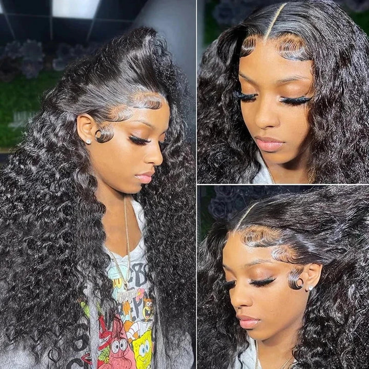 250% Density Water Wave 13x6 Full Lace Frontal Wig Pre-Everything Glueless Wig 30 Inch - AlloveHair