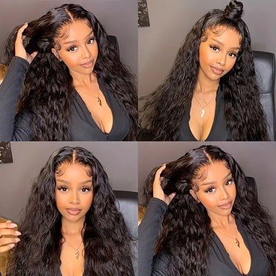 13x4 Water Wave Lace Front Wigs 180% Density Wet And Wavy HD Lace Wigs Pre Plucked With Baby Hair