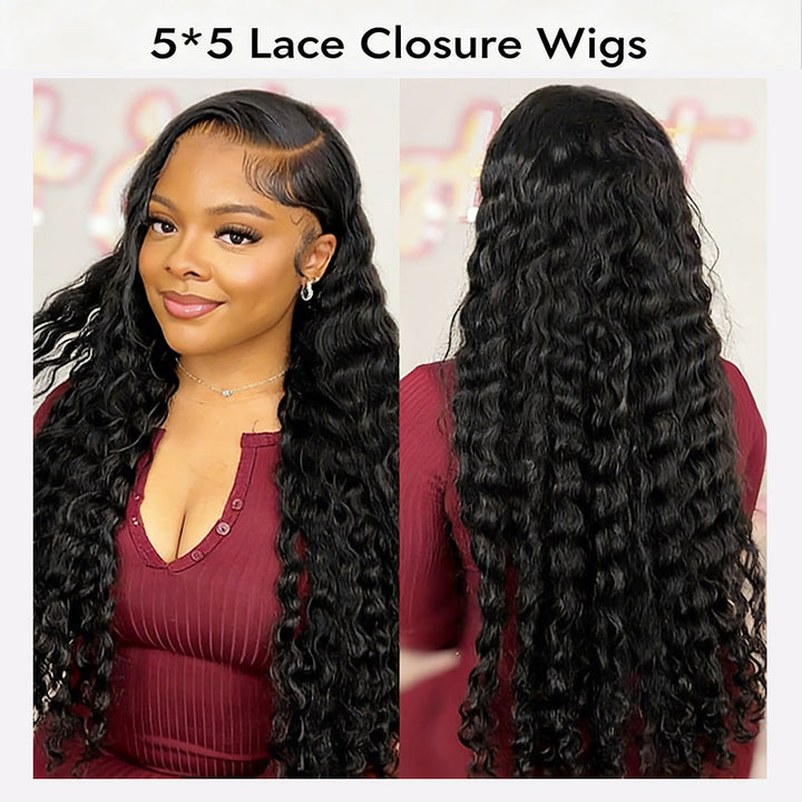 32 Inch Long Wigs Loose Deep Wave Virgin Human Hair 200% Density 5x5 HD Lace Front Wigs Ready To Go