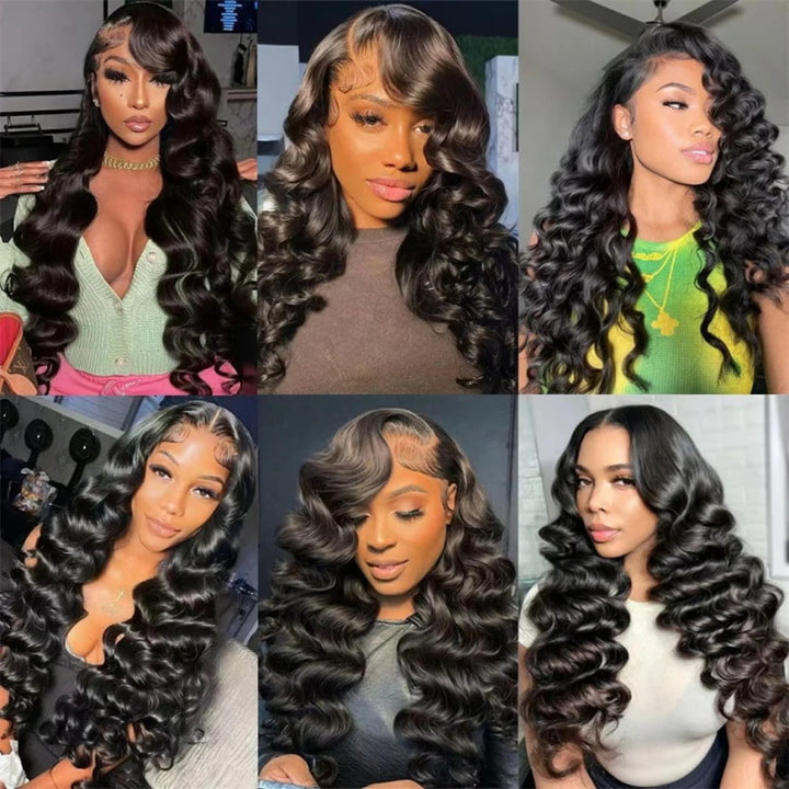 Allove Hair Virgin Brazilian Loose Wave 4 Bundles Human Hair Weave Extensions