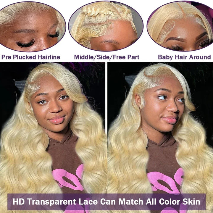 Glueless Wear & Go 613 Blonde Body Wave 13*4 Transparent HD Lace Front Wig