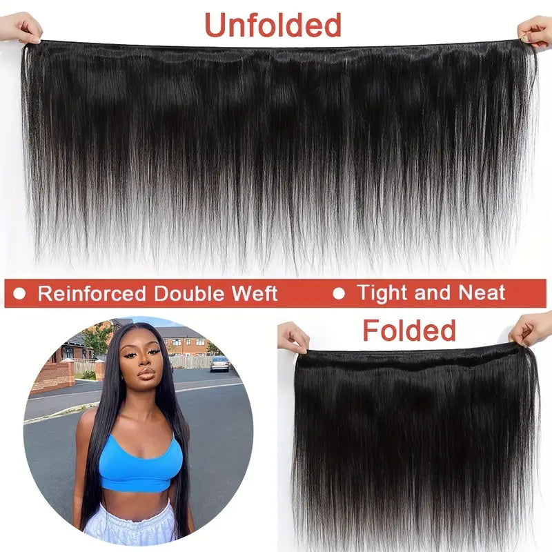 Allove Hair Straight Human Hair Bundles For Women 30''-38'' In Stock