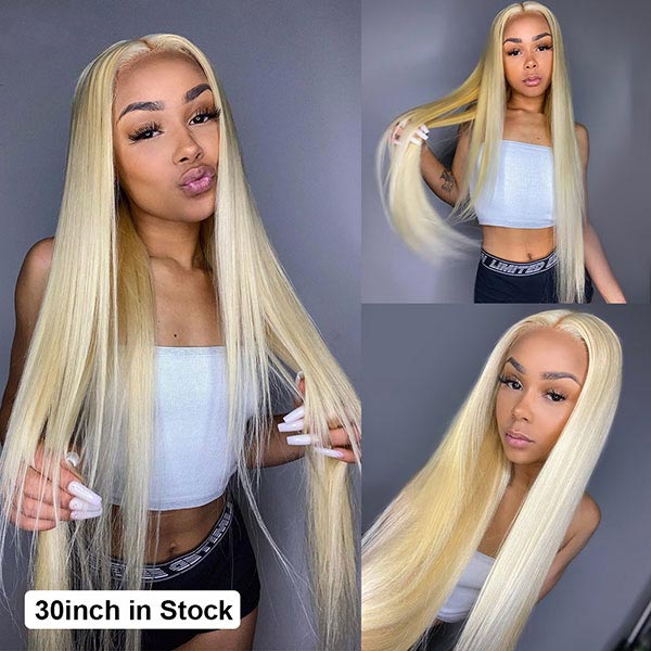 613 Blonde Color 13X6 Lace Front Human Hair Wig  HD Transparent Lace Wigs Brazilian Straight Lace Front Wigs