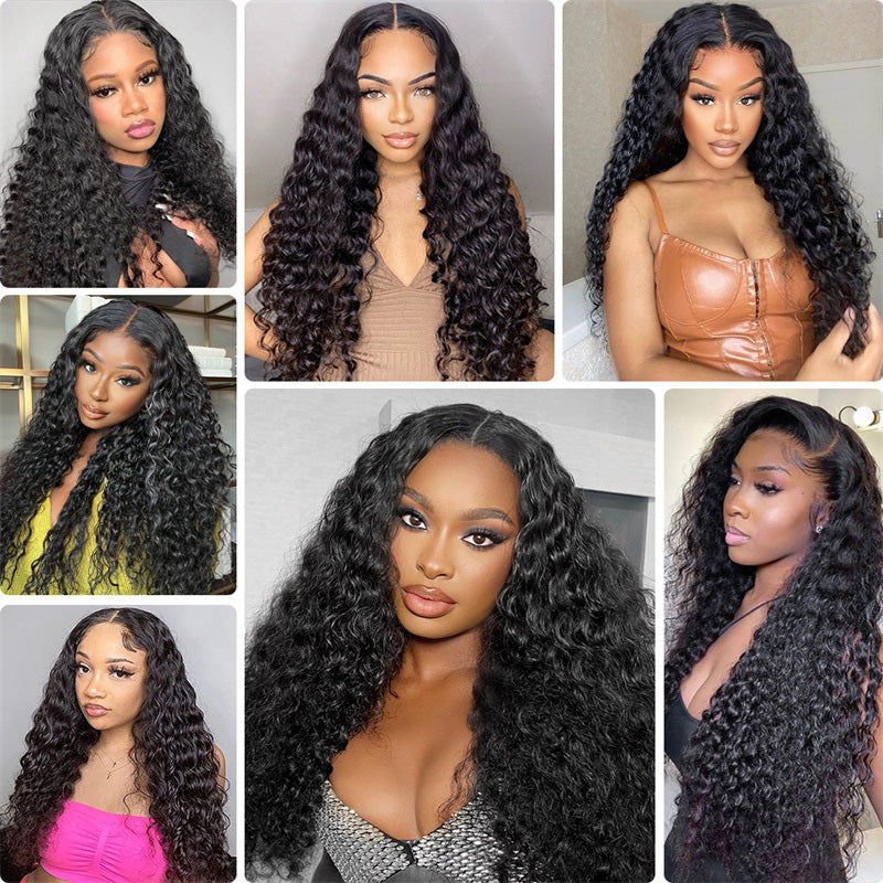 HD Lace Closure With Bundles Brazilian Deep Wave 3 Bundles With 2x6 Lace Closure 100% Human Hair - AlloveHair
