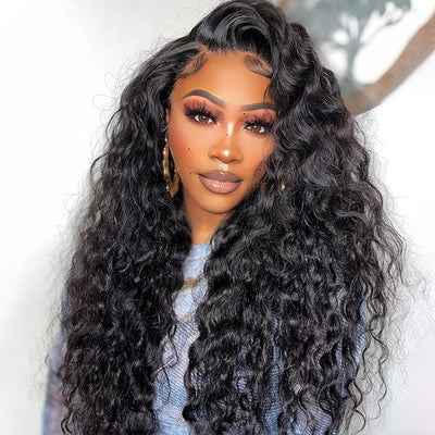 Loose Deep Wave HD Transparent 13x4 Lace Front Human Hair Wigs for Black Women