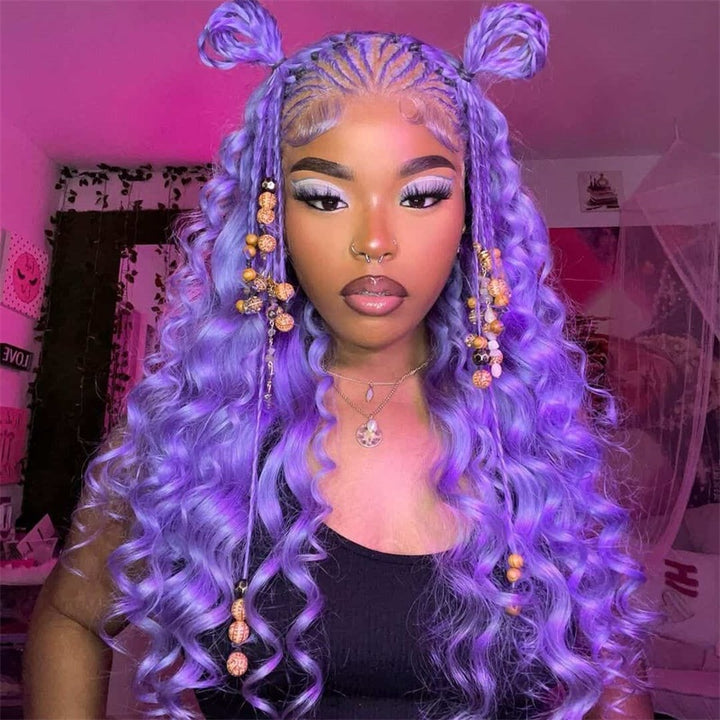 Allove Hair Light Lavender Wig Straight/Body Wave 13x4 Glueless Wear to Go HD Lace Wigs