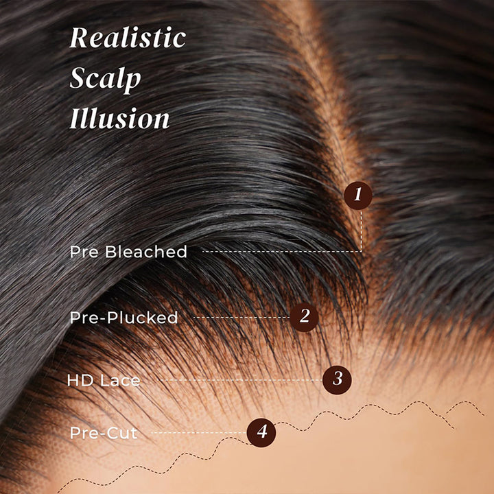 200% Density Silky Blunt Cut Bob Wigs All-Day Comfort 5x5 Glueless Wigs with Super Natural Hairline - AlloveHair