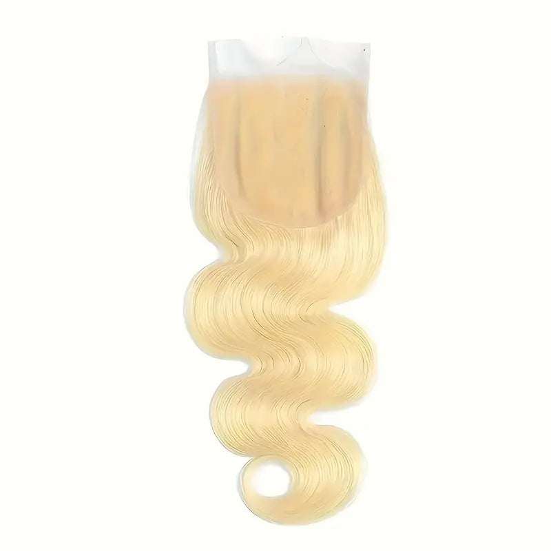 Allove Hair 613 Blonde Color Straight/Body Wave 4x4 Transparent Lace Closure Human Hair