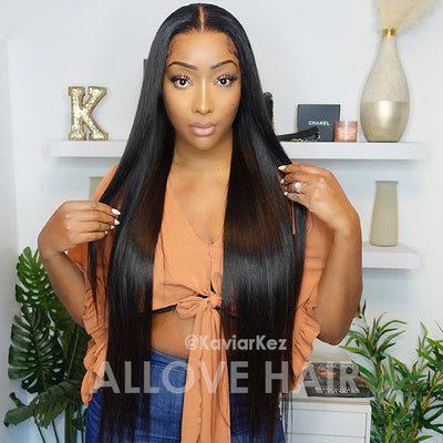 Long 40Inch 13x4 Undetectable HD Glueless Lace Front Wig Brazilian Straight Human Hair Lace Wigs